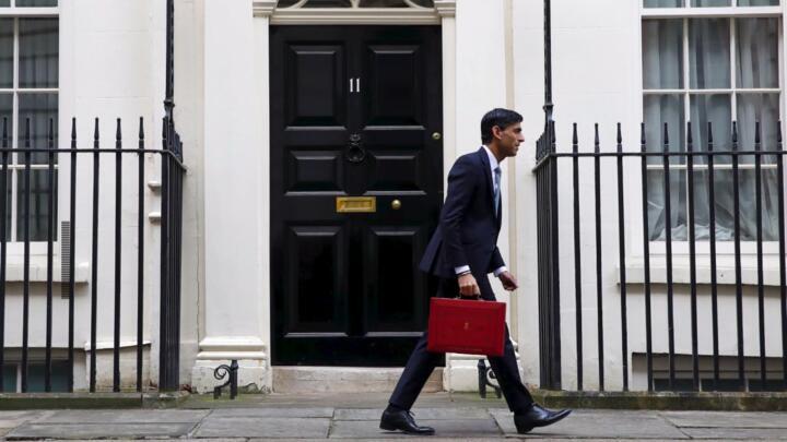British finance minister Rishi Sunak, outside number 11 Downing Street.